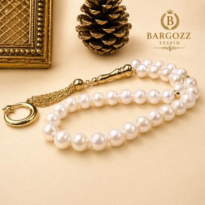 İnci Tespih 14 Ayar Altın Püsküllü